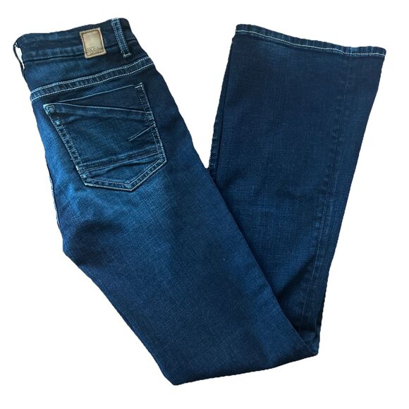 BKE Stella Mid Rise Slim Fit Flare Women’s Size 27x31.5 Stretch Dark Wash Jeans - Picture 1 of 6